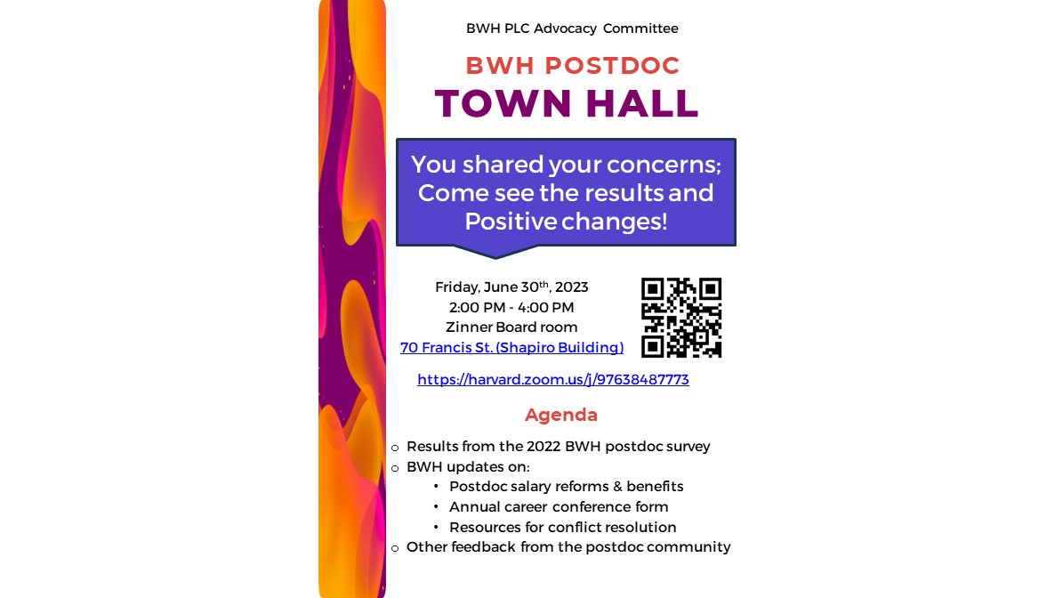Flyer for June 30 Postdoc Advocacy Town Hall