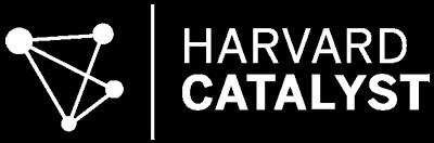 Logo for Harvard Catalyst on black background.