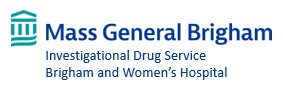 Logo that reads, "Mass General Brigham Investigational Drug Service, Brigham and Women's Hospital"